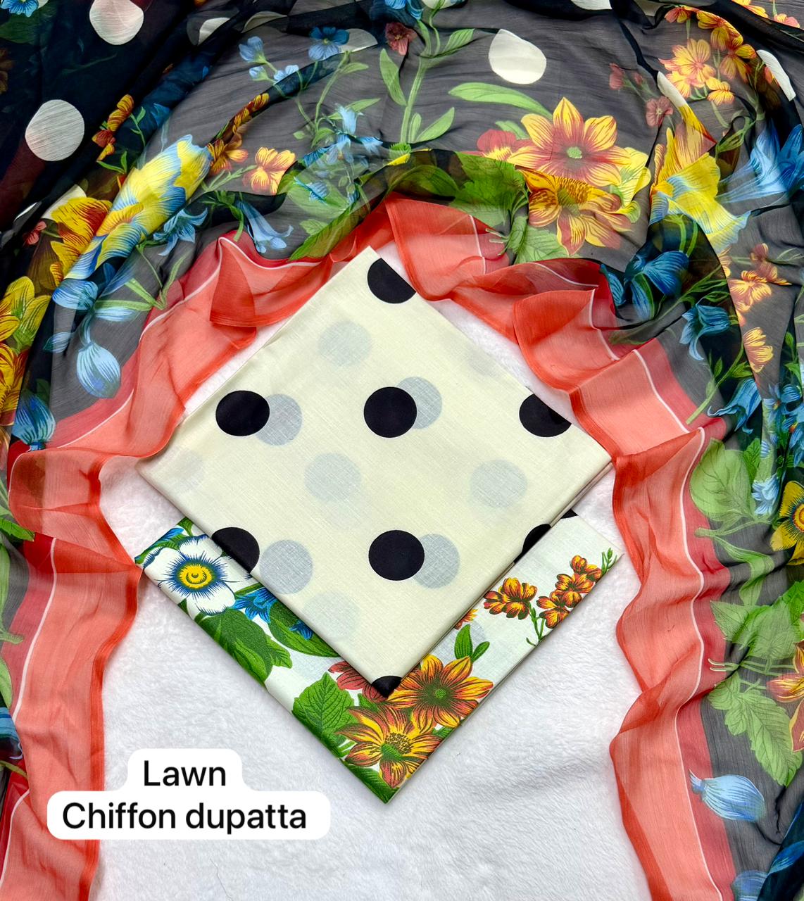 Lawn 3PC โ Chiffon Dupatta โ D-135