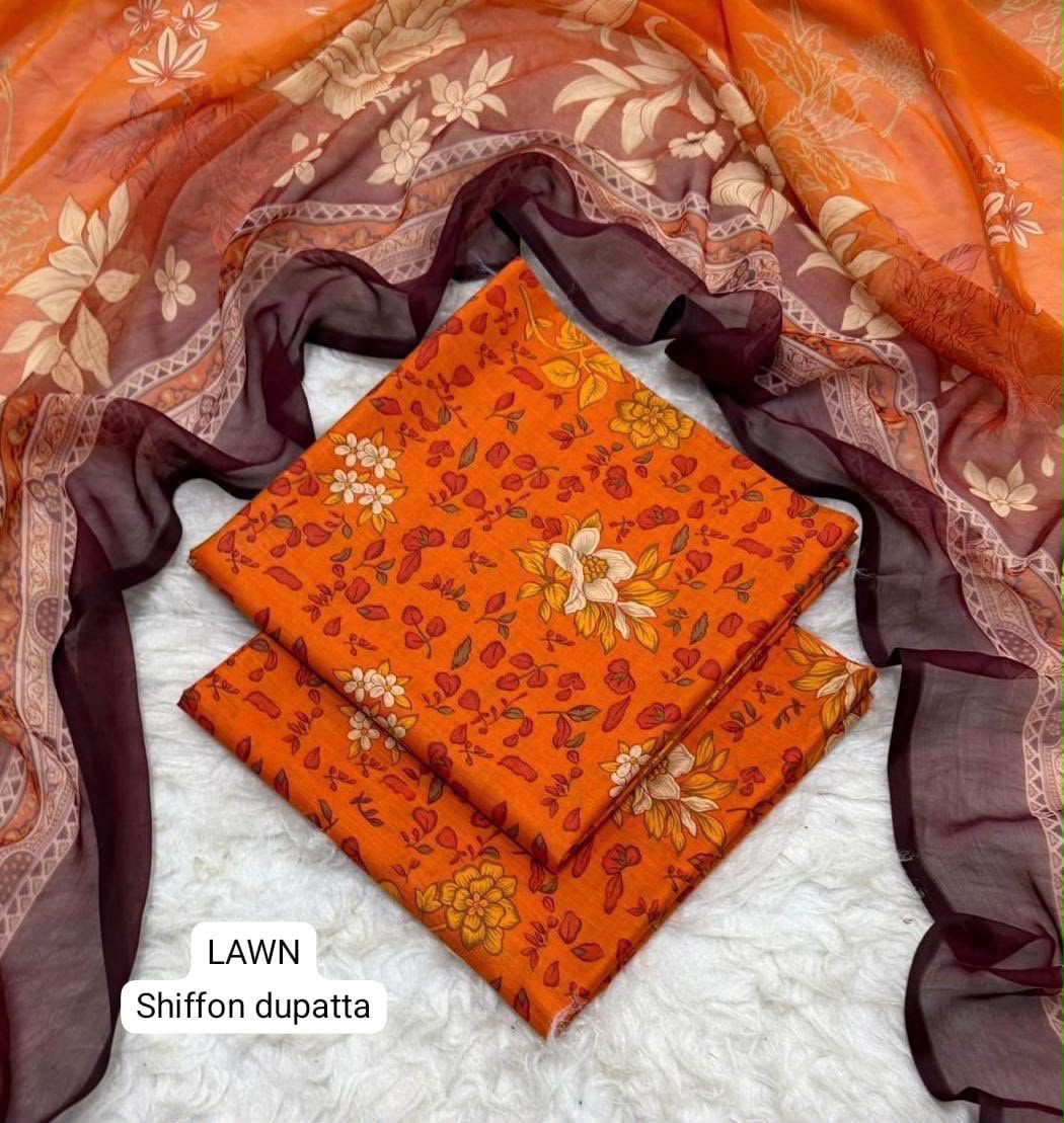 Lawn 3PC โ Chiffon Dupatta โ D-113