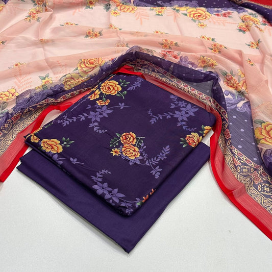 Lawn 3PC – Chiffon Dupatta – D-140