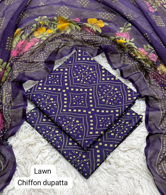 Lawn 3PC – Chiffon Dupatta – D-127