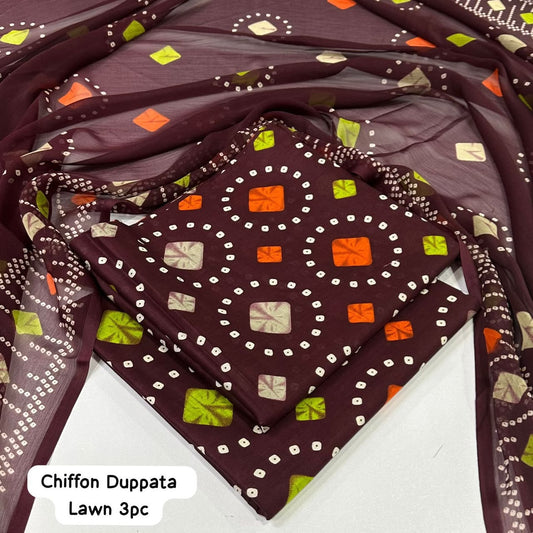 Lawn 3PC – Chiffon Dupatta – D-130