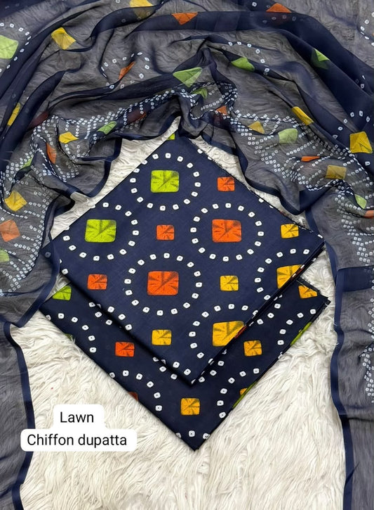 Lawn 3PC – Chiffon Dupatta – D-111