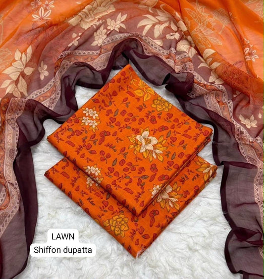 Lawn 3PC – Chiffon Dupatta – D-113