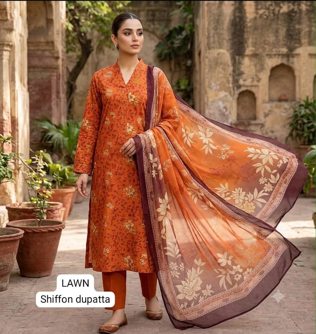 Lawn 3PC – Chiffon Dupatta – D-113