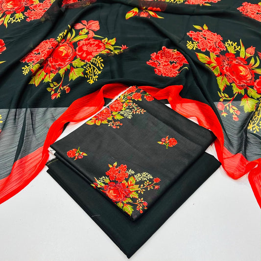 Lawn 3PC – Chiffon Dupatta – D-114