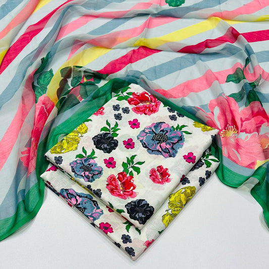 Lawn 3PC – Chiffon Dupatta – D-115
