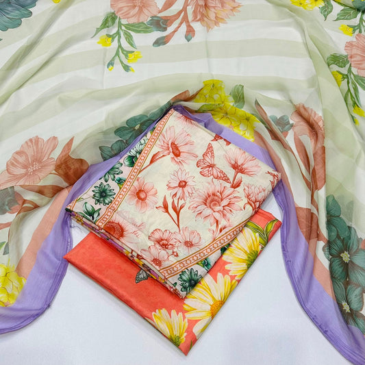 Lawn 3PC – Chiffon Dupatta – D-123