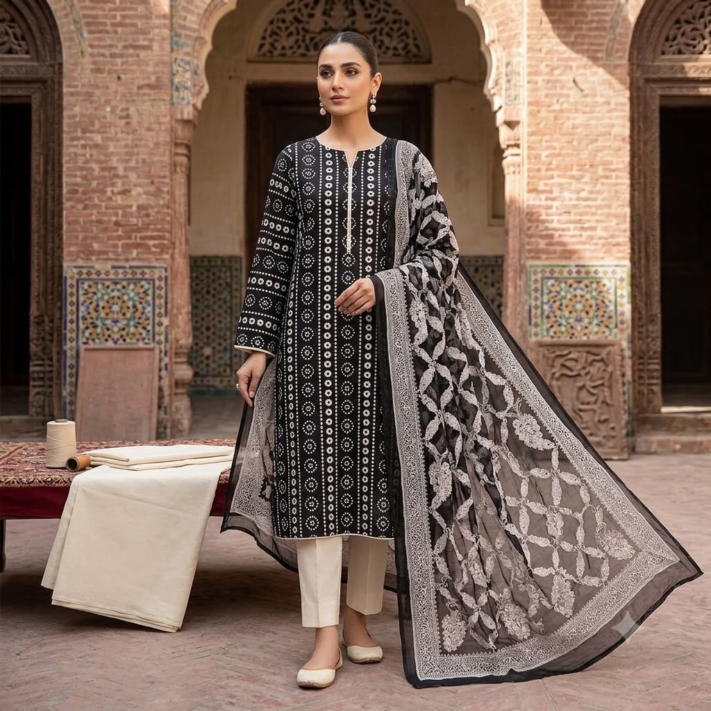 Lawn 3PC – Chiffon Dupatta – D-117