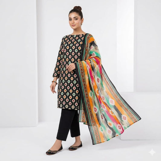 Lawn 3PC – Chiffon Dupatta – D-106