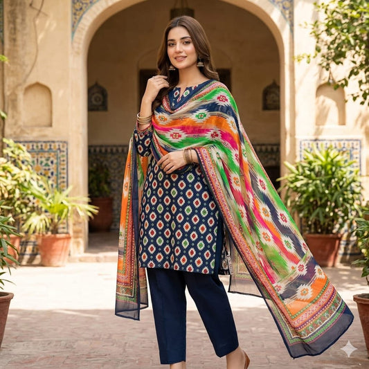 Lawn 3PC – Chiffon Dupatta – D-107