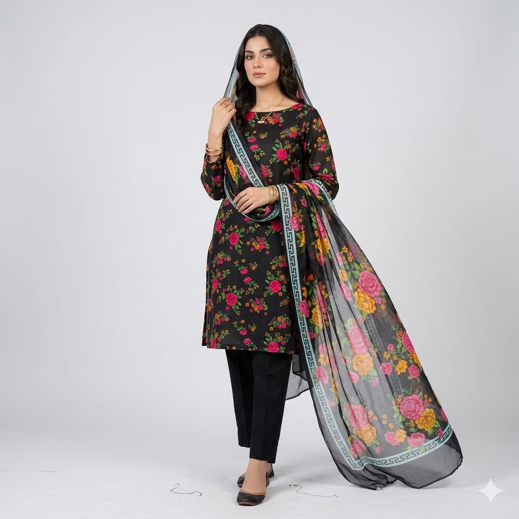Lawn 3PC – Chiffon Dupatta – D-110