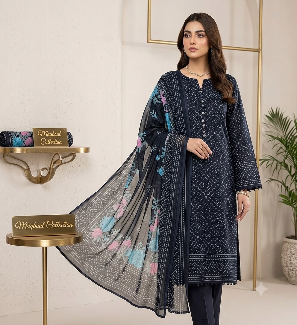 Lawn 3PC – Chiffon Dupatta – D-101
