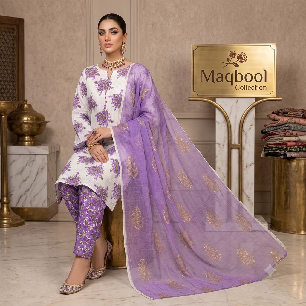 Lawn 3PC – Chiffon Dupatta – D-102