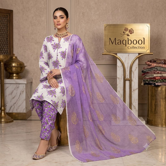 Lawn 3PC – Chiffon Dupatta – D-102