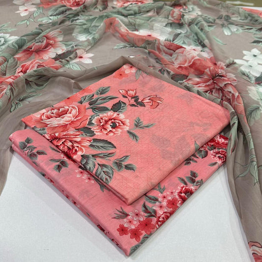 Lawn 3PC – Chiffon Dupatta – D-103