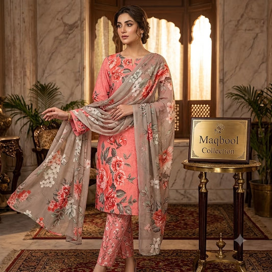 Lawn 3PC – Chiffon Dupatta – D-103