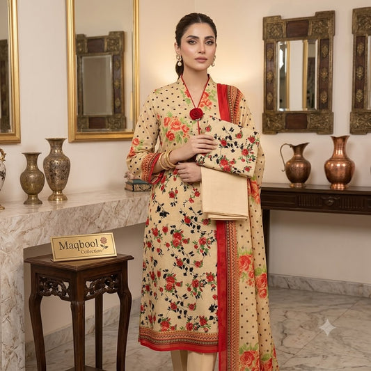 Lawn 3PC – Chiffon Dupatta – D-104