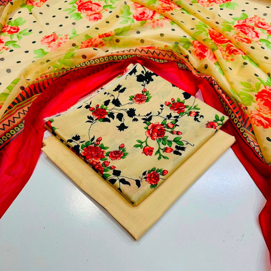 Lawn 3PC – Chiffon Dupatta – D-104